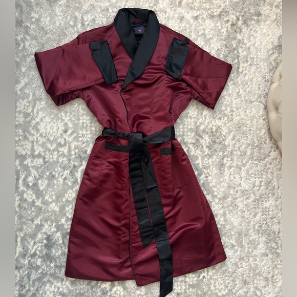 Duke & Digham Other - Men’s Duke & Digham Burgundy Satin Robe